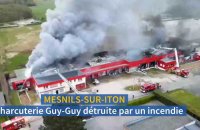 A Mesnils-sur-Iton, un incendie ravage l'unité de production de la charcuterie Guy-Guy