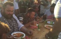 LIEGE - Flemalle - Concours du plus grand mangeur de spaghettis à la fête de la tomate à Flemalle