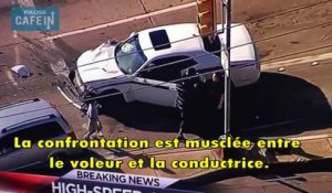 une femme arrête une course poursuite entre la police et un fuyard à Dallas !