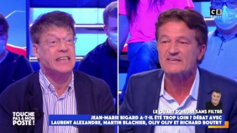 le face a face tendu entre laurent alexandre et le journaliste richard boutry sur jean marie bigard