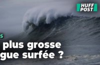 Les images impressionnantes de ce surfeur sur la possible plus grosse vague jamais surfée