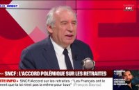 Accord sur les retraites à la SNCF: "Les Français ont le sentiment que la loi n'est pas la même pour tous", estime François Bayrou