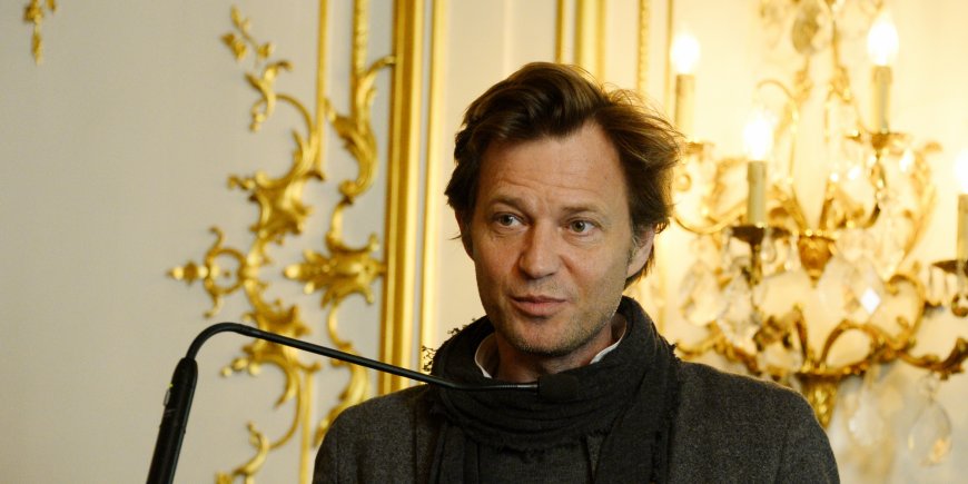 Laurent Delahousse à la conférence de presse de la Flamme Marie Claire à l'hôtel Marois, à Paris, le 14 juin 2016.