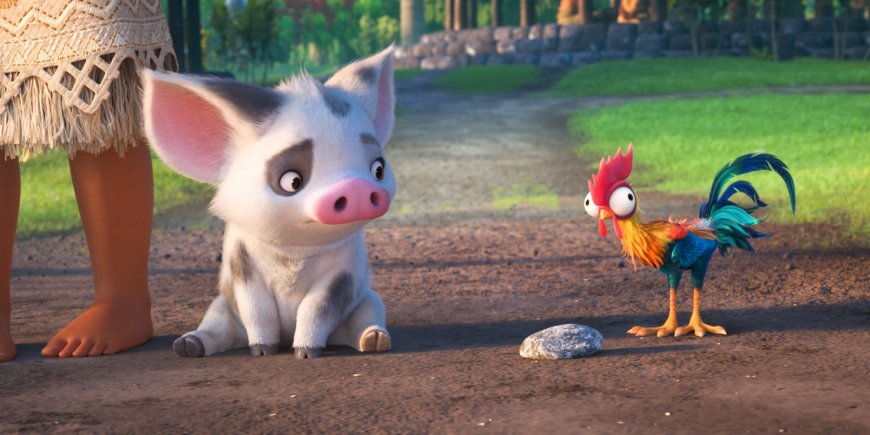 Le cochon Pua et le coq Heihei dans