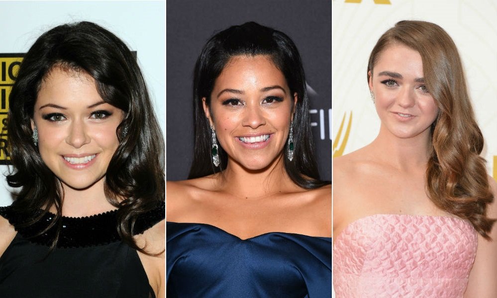 Tatiana Maslany aux Critics Choice Television Awards à Los Angeles en juin 2013 / Gina Rodriguez à l'after-party InStyle et Warner Bros. après les Golden Globes à Los Angeles en janvier 2016 / Maisie Williams auw Emmy Awards à Los Angeles en septembre 2015