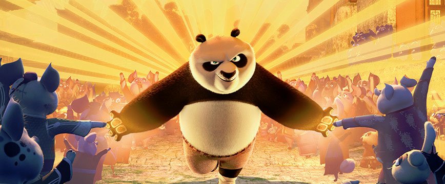 Po, triomphant dans Kung Fu Panda 3