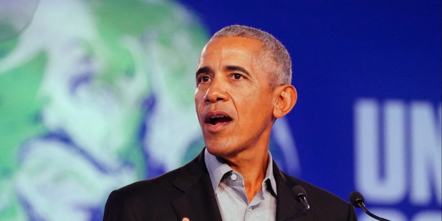 Barack Obama lors de la conférence pour la Cop26 en Écosse, le 8 novembre 2021.