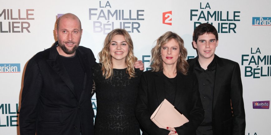 François Damiens, Louane Emera, Karin Viard et Luca Gelberg lors de l'avant-première de