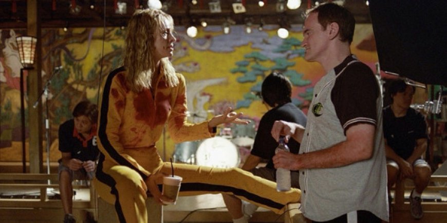 Uma Thurman et Quentin Tarantino sur le plateau de tournage de