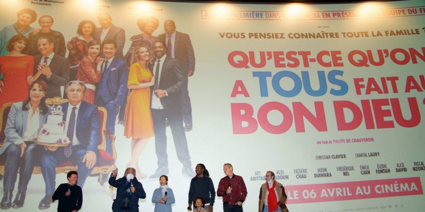 Philippe de Chauveron, Christian Clavier, Heling Li, Noom Diawara, Medi Sadoun et Abbes Zahmani à l'avant première de