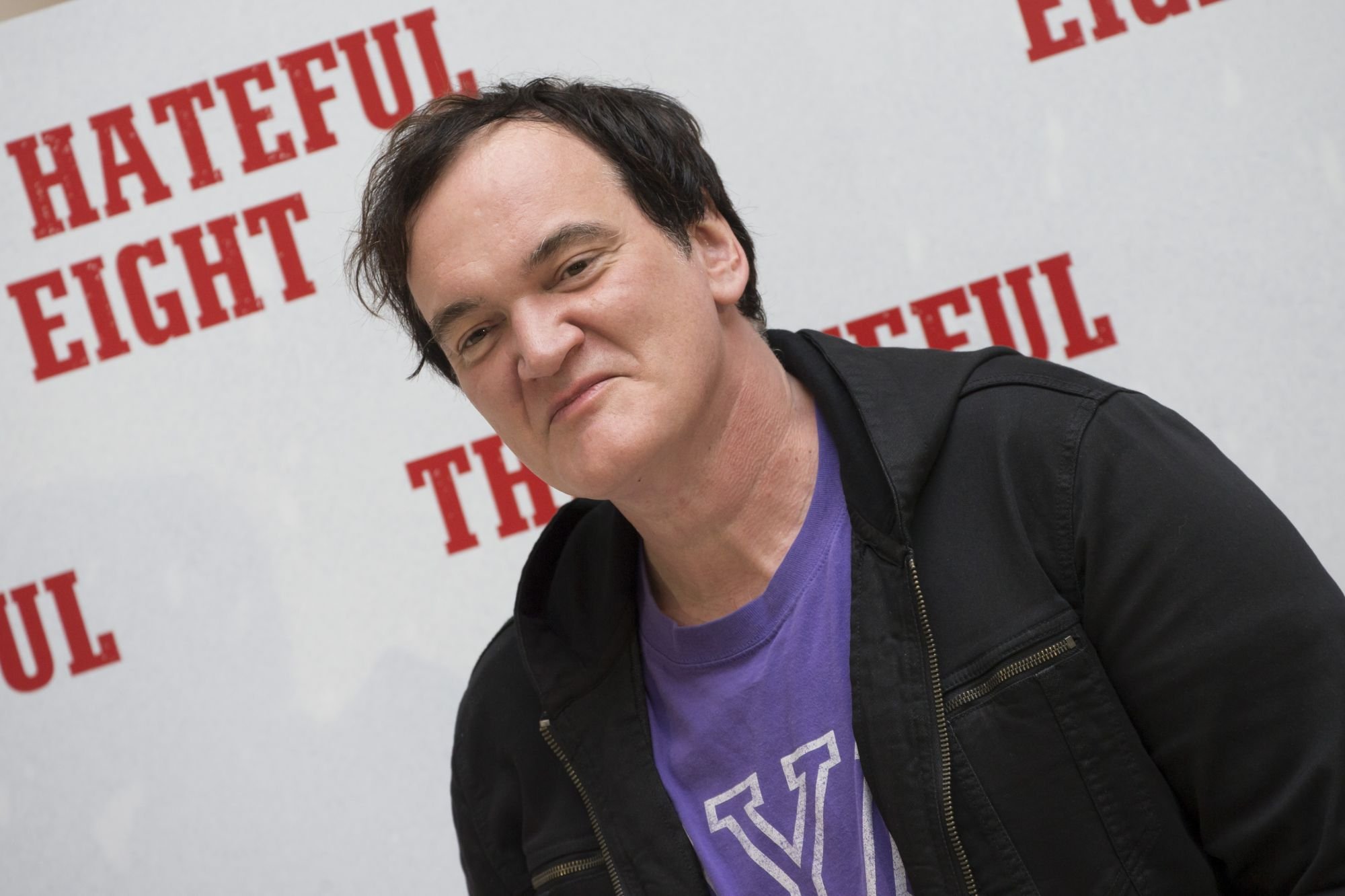 Quentin Tarantino pendant le photocall des Huit Salopards à Rome en 2016