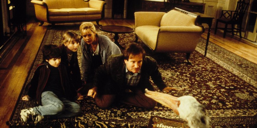 Stars Bonnie Hunt, Bradley Pierce, Kirsten Dunst, Robin Williams dans