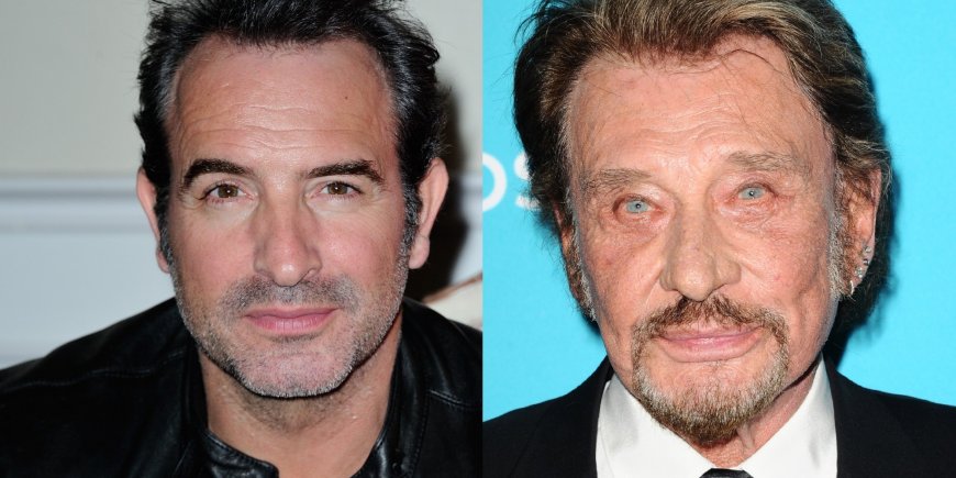 Jean Dujardin à la première de Un + Une lors du Festival de Sarlat en 2015 et Johnny Hallyday lors de la Costume Designers Guild Awards de Los Angeles en 2015