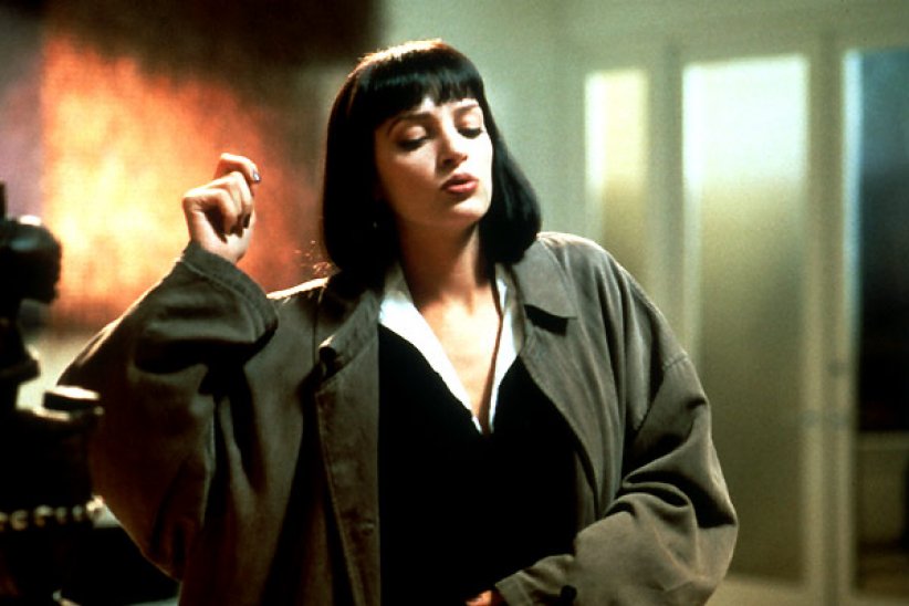 Le carré graphique de Uma Thurman dans "Pulp Fiction" (1994) Le carré graphique de Uma Thurman dans "Pulp Fiction" (1994)