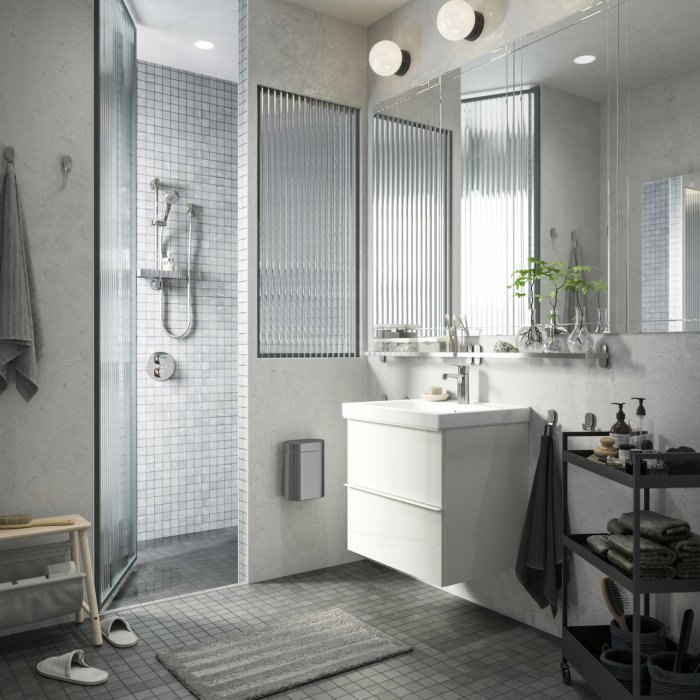 Une verrière dans la douche Une verrière dans la douche