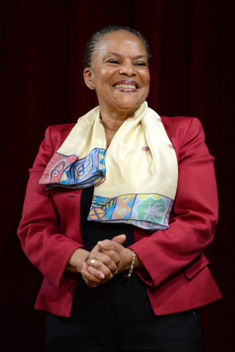 Christiane Taubira à l'université de New York le 27 janvier 2016. Christiane Taubira à l'université de New York le 27 janvier 2016.