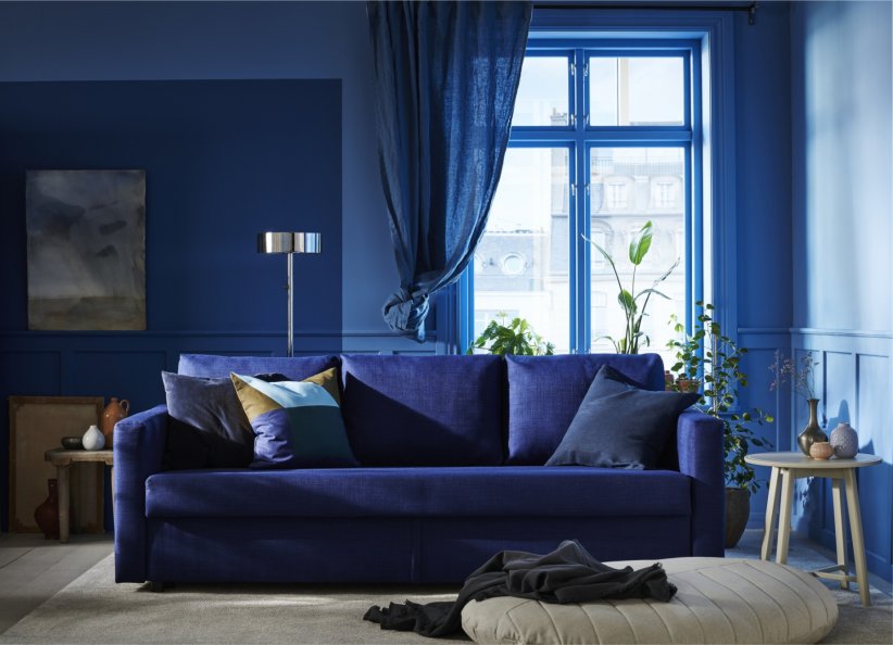 Un salon bleu apaisant Un salon bleu apaisant
