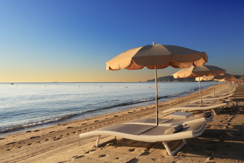La plage de Pampelonne à Saint-Tropez, en France La plage de Pampelonne à Saint-Tropez, en France