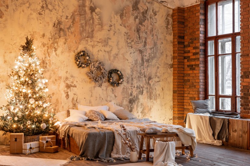 Une chambre illuminée pour une ambiance de Noël Une chambre illuminée pour une ambiance de Noël