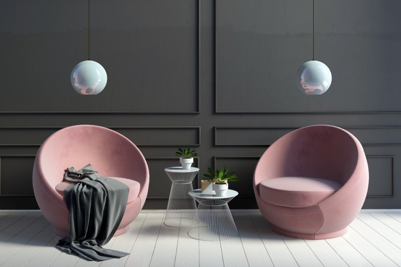 Fauteuil en velours pour s'amuser avec les formes Fauteuil en velours pour s'amuser avec les formes