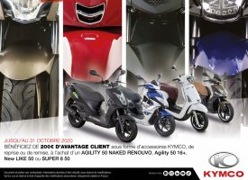 Promo Kymco : 200 EUR d'avantage client sur les scooters 50