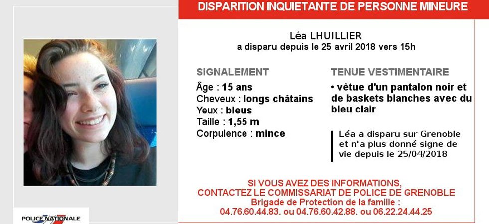 La police étend l'avis de recherche de Léa Lhuillier à toute la France