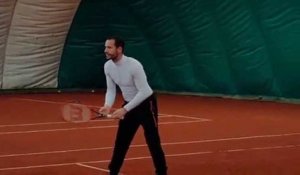 Coupe Davis 2015 - Michaël Llodra en train de coacher la paire Goffin/Bemelmans