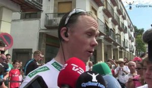 La Vuelta 2014 - Etape 8 - Christopher Froome revient sur sa chute de la veille