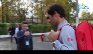 Rolex Paris Masters 2018 - Roger Federer est bien arrivé à Paris et s'entraîne à Bercy