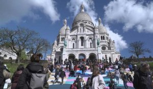 A Paris, les marches du Sacré-Coeur parées des couleurs des JO de Paris