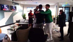 Open d'Australie 2020 - Novak Djokovic, locker room Australian Open's Trophy