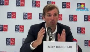 Fed Cup 2019 - Caroline Garcia avec l'équipe de France de Julien Benneteau pour la demie contre la Roumanie