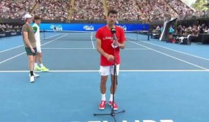 Open d'Australie 2021 - Novak Djokovic in Adelaïde : "Thank you so much for coming out and making our day and making our year."