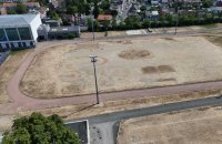 Conséquence de la sécheresse au parc des sports de Roubaix
