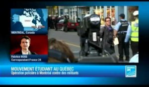 Mouvement étudiant au Québec: opération policière à Montréal contre des militants