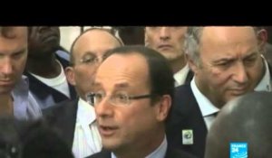 François Hollande inaugure la médiathèque Floribert Chebeya