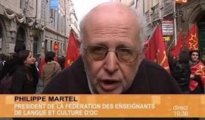 Les défenseurs de l'occitan en colère (Montpellier)