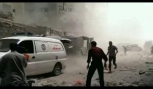 L'attaque meurtrière de l'aviation syrienne sur la ville de Douma en 42 secondes