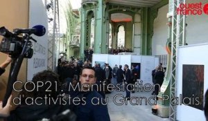 Manifestation d'activistes au Grand Palais en marge de la COP21