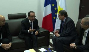 François Hollande rencontre le président chypriote grec
