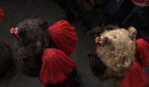 Roumanie: des festivaliers revêtent la peau de l'ours