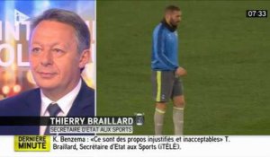 Les propos de Karim Benzema sur le racisme "injustifiés et inacceptables" pour Thierry Braillard