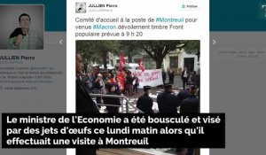 Emmanuel Macron accueilli par des jets d'œufs à Montreuil