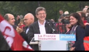 Le premier meeting de Jean-Luc Mélenchon, en 42 secondes