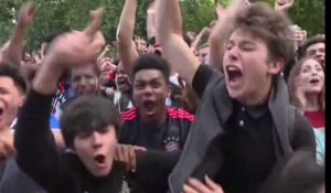 Les supporteurs français explosent de joie après la victoire face à l'Irlande