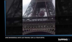 Loi Travail : La CGT déploie une banderole sur la Tour Eiffel (Vidéo)