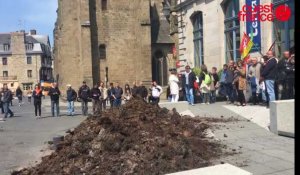 Grève à Saint-Brieuc : du fumier devant la mairie