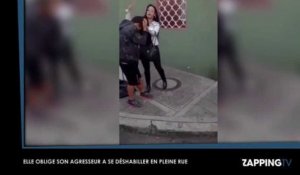 Elle humilie son agresseur en l'obligeant à se déshabiller en pleine rue (Vidéo)