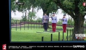 Centenaire de Verdun : François Hollande et Angela Merkel se recueillent au cimetière de Consenvoye (vidéo)