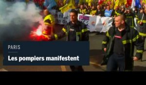 Les pompiers manifestent à Paris "pour plus de moyens"